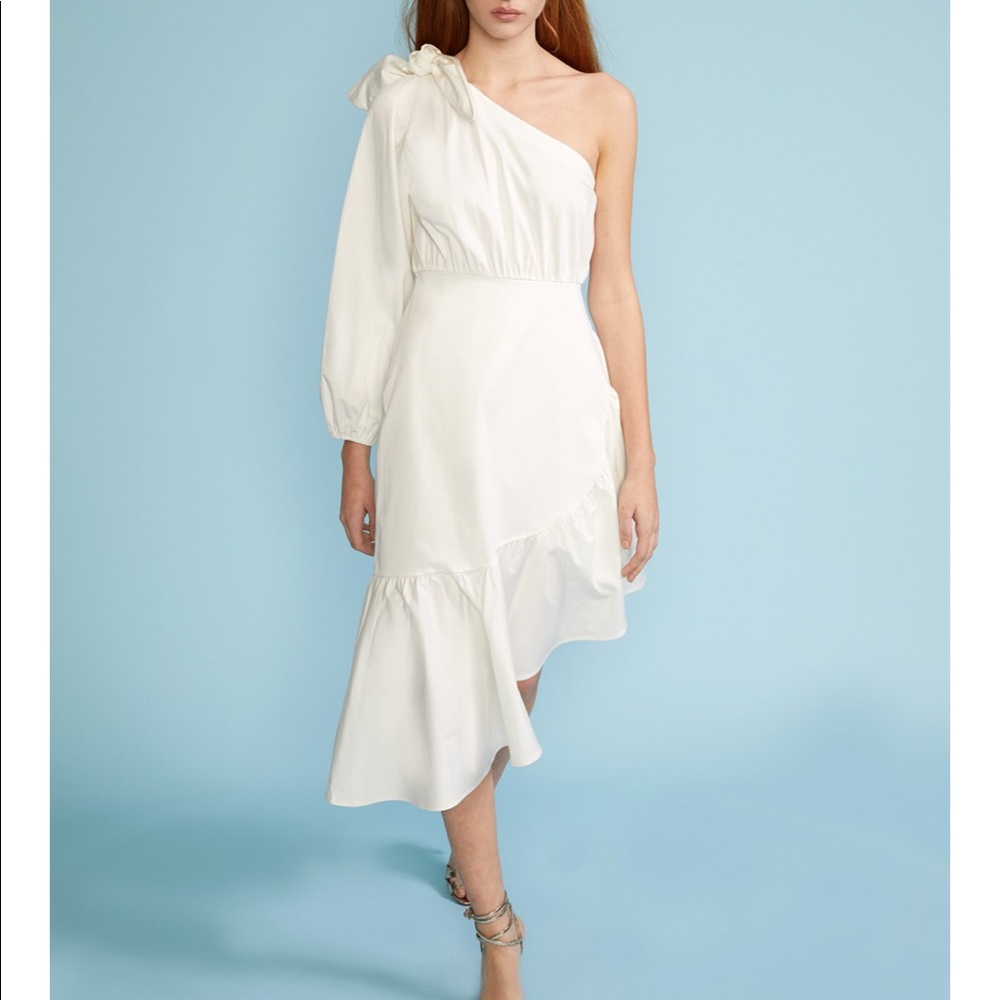 Cynthia Rowley Aleeza one shoulder white dress
